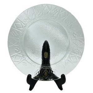 Vintage Indiana Glass Light Green Geometric and Diamond 10 Inch Dinner Plate